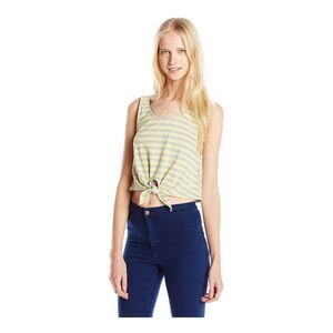 Roxy Womens Beach Babe E4 Crop Tank Top, Yellow, NWT